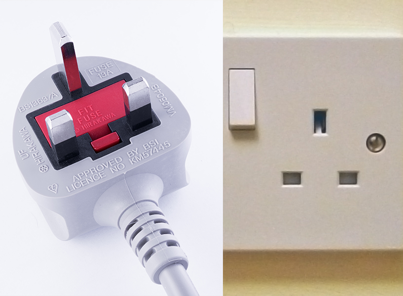 Type G plug and socket used in Ireland and the United Kingdom